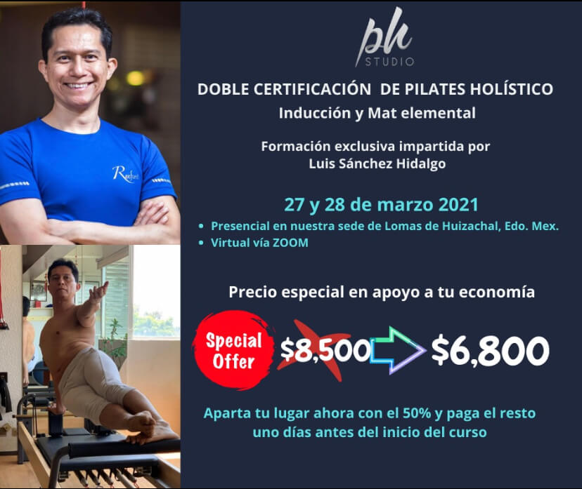 IMG 3A88994D61B7 1 - Doble Certificación de Pilates Holístico Presencial y Online