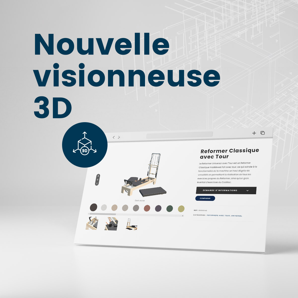 banner 1200x1200 visor3d fr 1 - Machines Pilates: reformer, accessoires et matériel