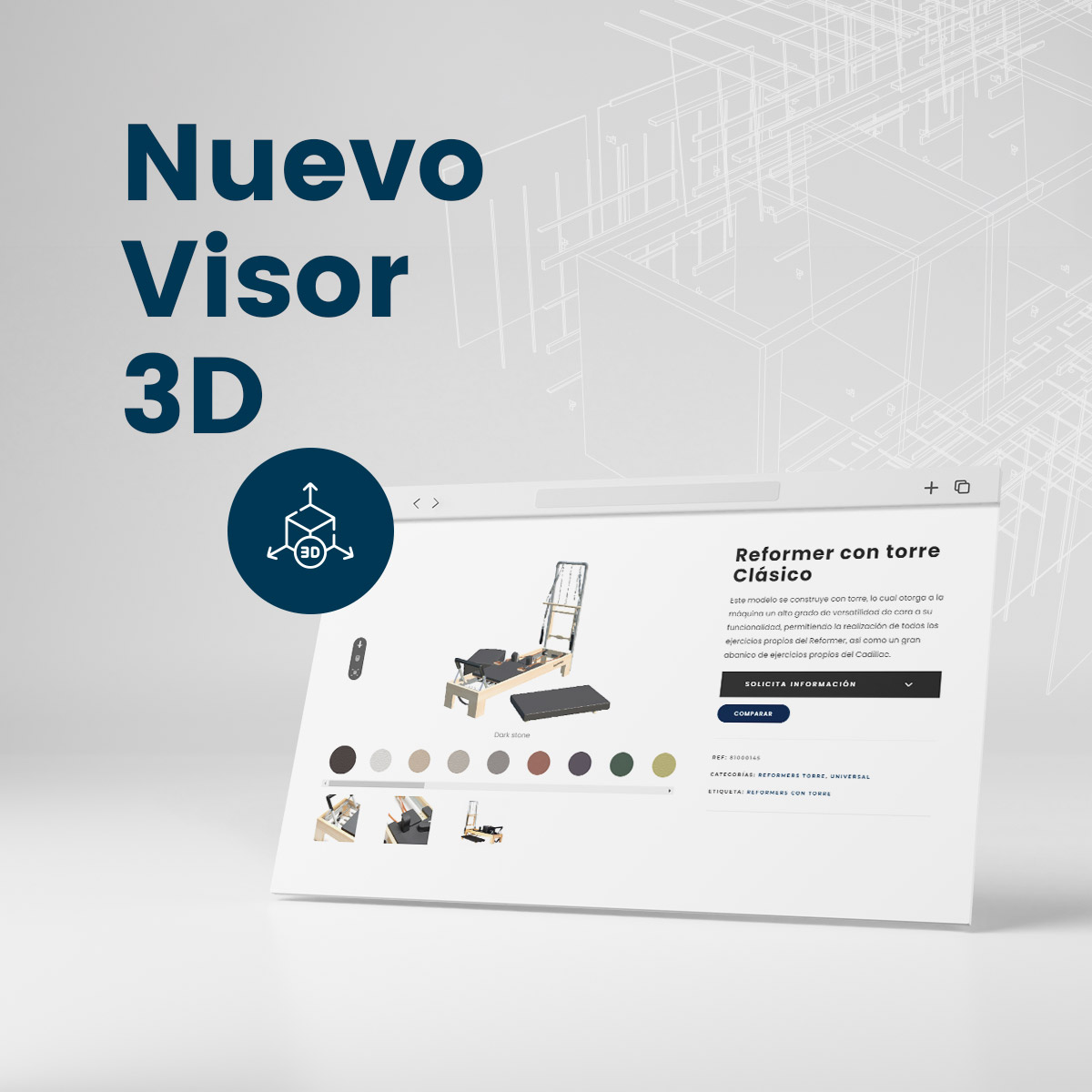 banner 1200x1200 visor3d - Máquinas Pilates: reformer, accesorios y material
