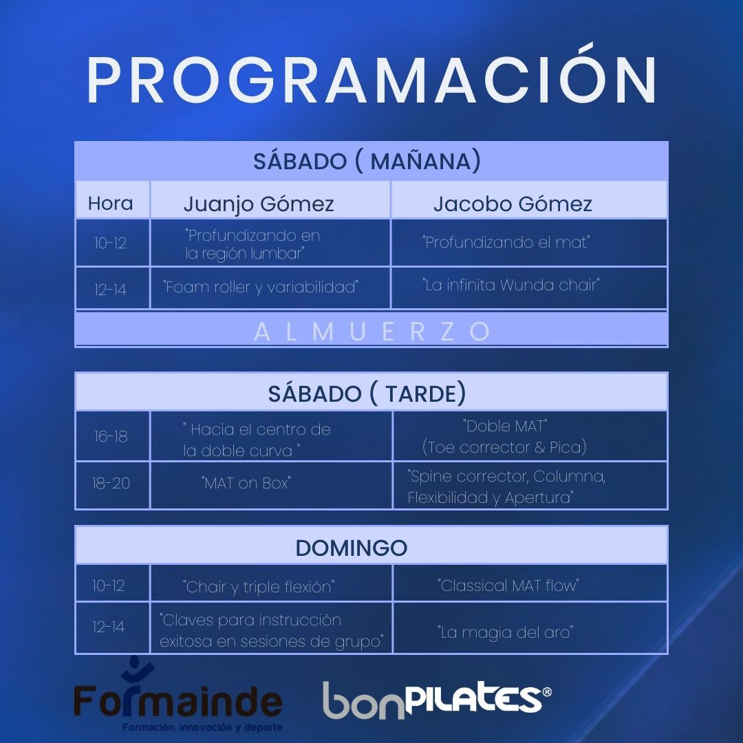 programacion - I Congreso de Pilates Canarias